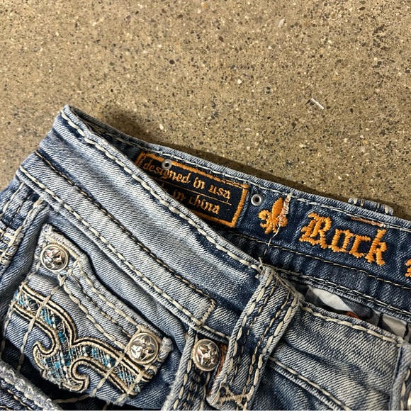 Rock Revival Jeans Mens 30x30 Blue Tom Straight Embroidered Grunge Hip Hop 2000s - Picture 4 of 10